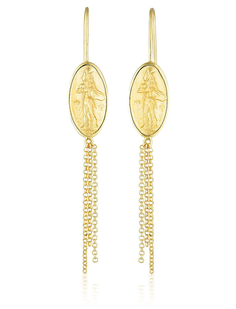 Dimitra Earrings with Chain