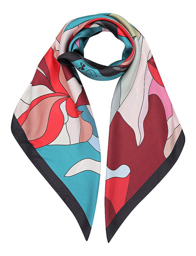 Flame Print Silk Twill Scarf