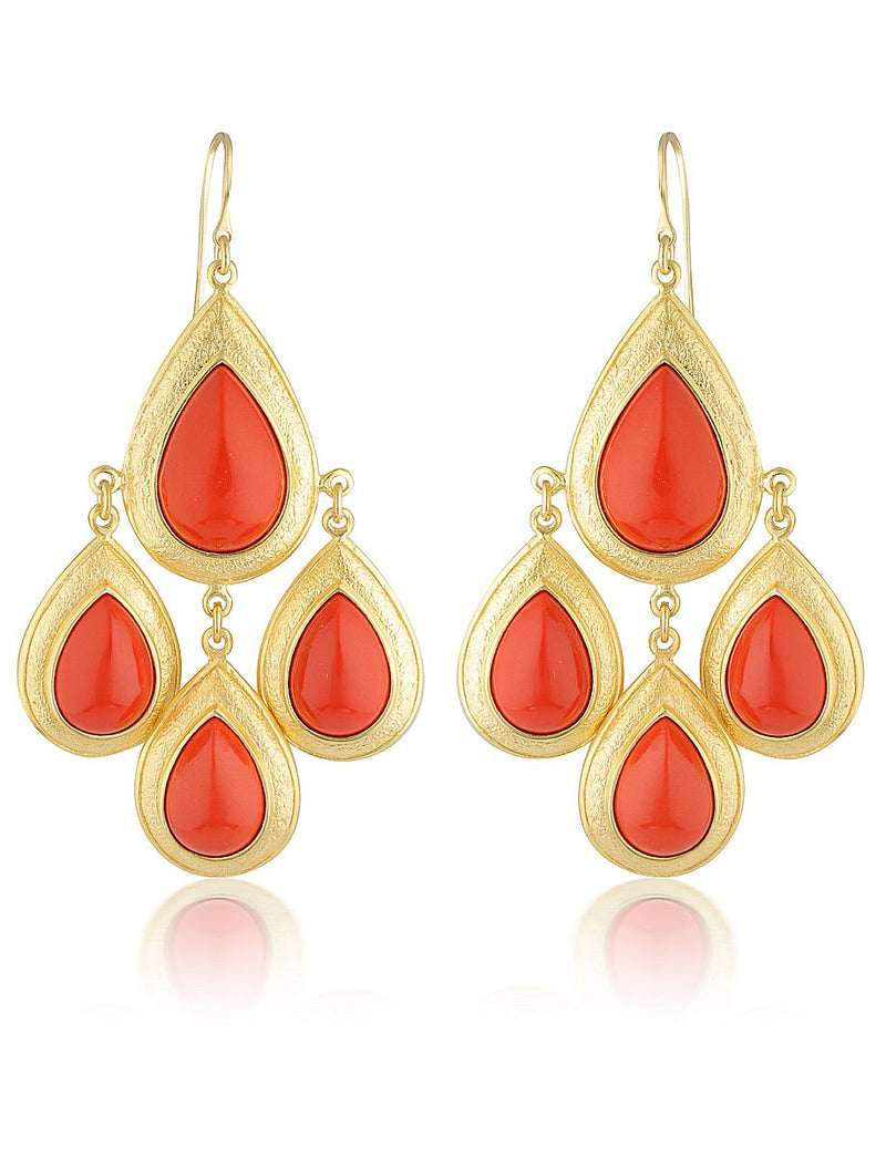 Trevi Red Coral Stone Earrings